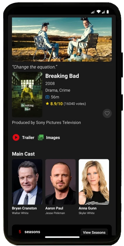 Series and movies details